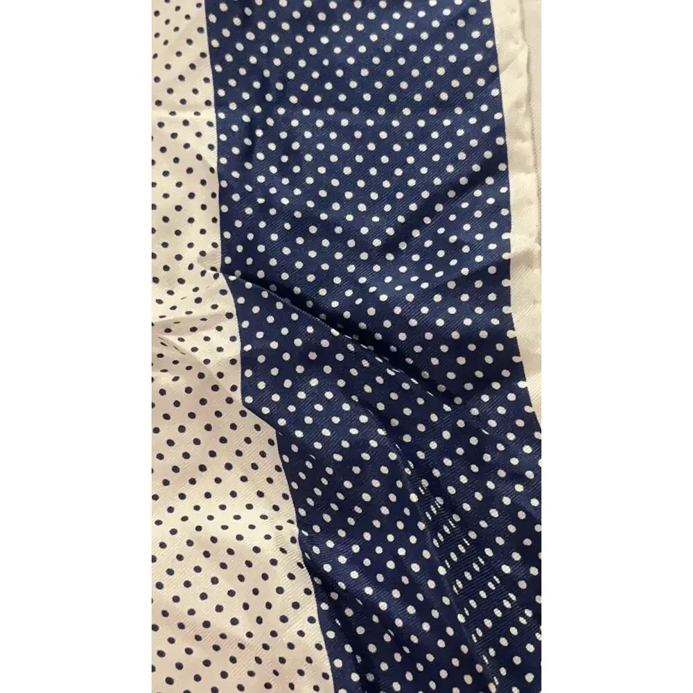 Vintage Vera Neumann Scarf - Signed - Blue & White - Polka Dot